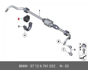 Втулка стабилизатора 37 12 6 761 022 BMW