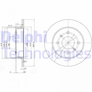 Тормозной диск BG2633 DELPHI