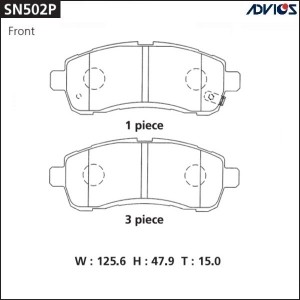 Колодки тормозные дисковые SN502P ADVICS