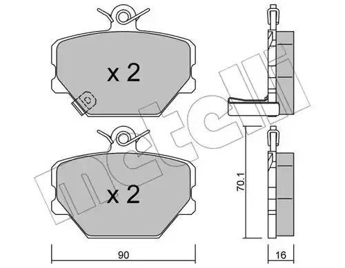 Комплект тормозных колодок, диско 2203410 METELLI