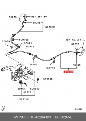 Трос, стояночная тормозная система 4820A103 MITSUBISHI
