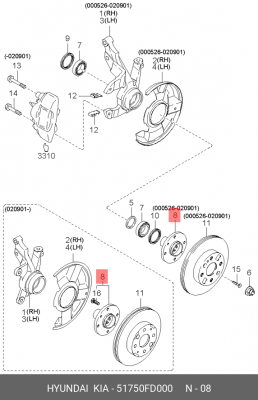 Ступица колеса 51750-FD000 HYUNDAI KIA