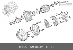 Ременный шкив, генератор 42538339 IVECO