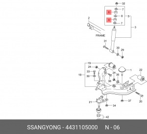 Сайлентблок - втулка амортизатора подвески 4431105000 SSANG YONG