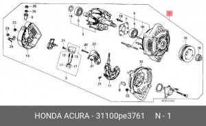 Генератор 31100PE3761 HONDA