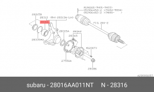 Подшипник ступицы колеса 28016-AA011-NT SUBARU
