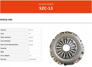 Корзина сцепления SZC13 VALEO PHC