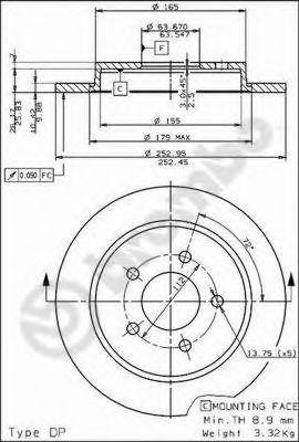 Тормозной диск 08.4931.10 BREMBO