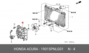 Вентилятор, охлаждение двигателя 19015PNLG01 HONDA