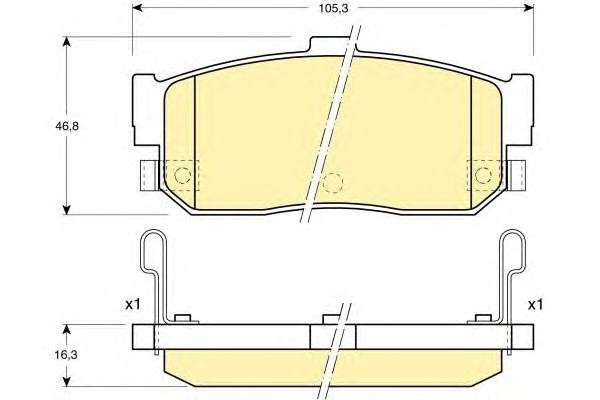 Комплект тормозных колодок, диско 6131819 GIRLING