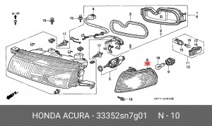 Фонарь указателя поворота 33352SN7G01 HONDA