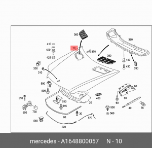 Капот A1648800057 MERCEDES BENZ