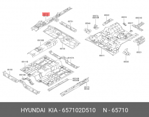 Усилитель пола кузова 657102D510 MOBIS