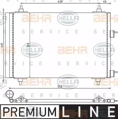 Конденсатор, кондиционер 8FC 351 300-671 HELLA