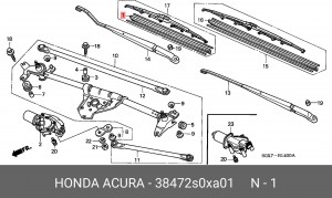 Резинка стеклоочистителя 38472S0XA01 HONDA