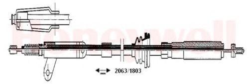 Трос, стояночная тормозная система 432700B BENDIX JURID