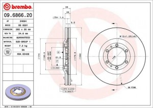 Тормозной диск 09.6866.20 BREMBO