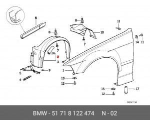 Подкрылок 51 71 8 122 474 BMW