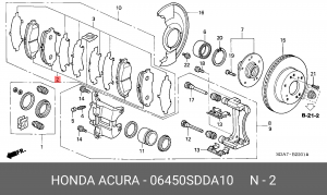 Комплект тормозных колодок, диско 06450SDDA10 HONDA