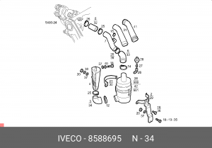 Шланг, система подачи воздуха 8588695 IVECO