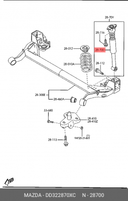 Амортизатор подвески DD322870XC MAZDA