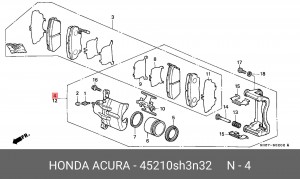 Тормозной суппорт 45210SH3N32 HONDA