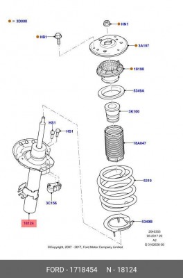 Амортизатор подвески 1718454 FORD