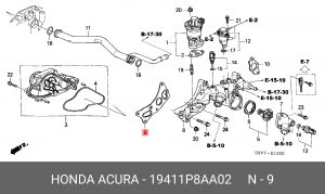 Прокладка, выпускной трубопровод 19411P8AA02 HONDA