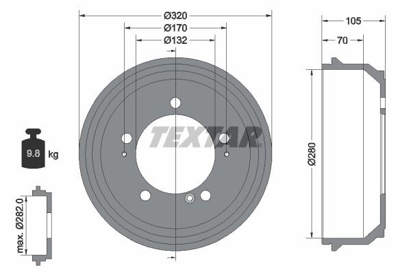 Тормозной барабан 94027000 TEXTAR