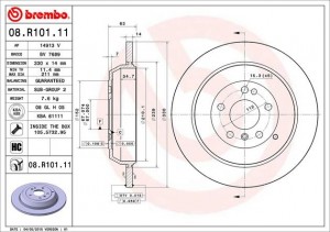 Тормозной диск 08.R101.11 BREMBO