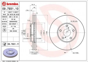 Тормозной диск 09.7931.10 BREMBO