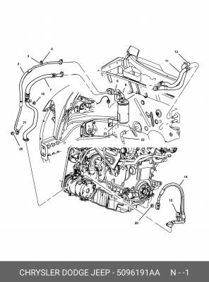 Конденсатор, кондиционер 5096 191AA CHRYSLER