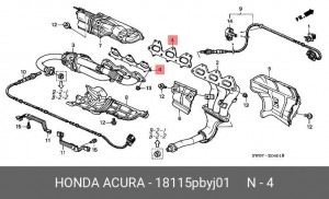 Прокладка, выпускной коллектор 18115PBYJ01 HONDA