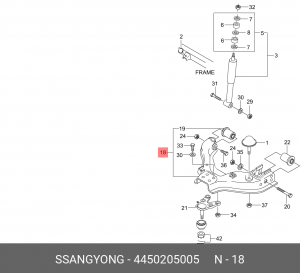 Рычаг независимой подвески колеса, подвеска колеса 4450205005 SSANG YONG
