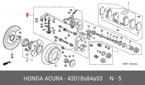 Тормозной суппорт 43018S84A53 HONDA