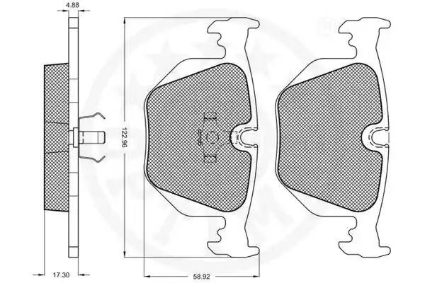 Комплект тормозных колодок, диско 9755 OPTIMAL