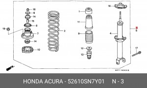 Амортизатор 52610SN7Y01 HONDA