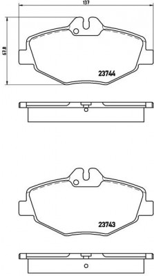 Комплект тормозных колодок, диско P50049 BREMBO