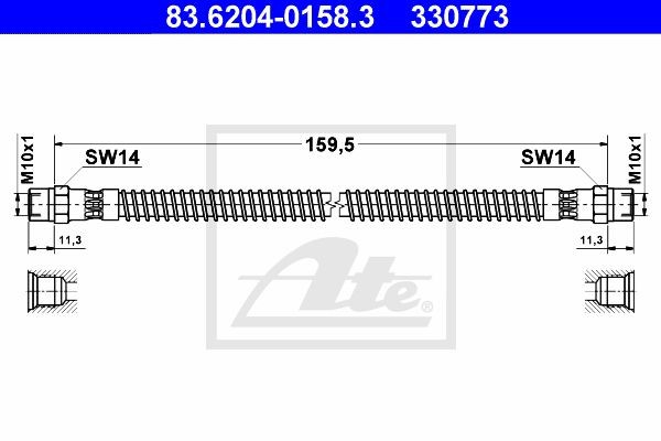 Тормозной шланг 83.6204-0158.3 ATE