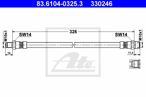 Тормозной шланг 83.6104-0325.3 ATE