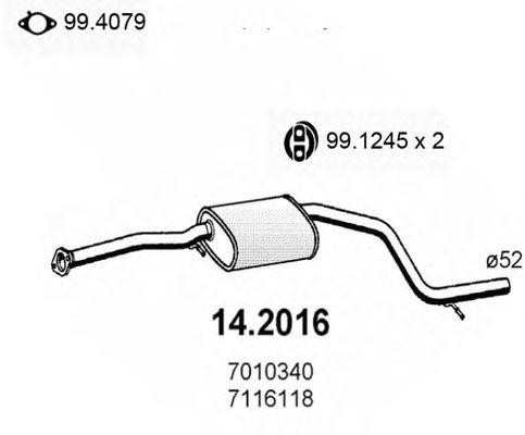 Предглушитель выхлопных газов 142016 ASSO