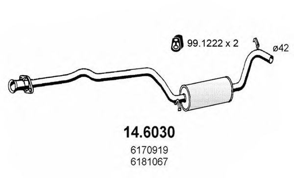 Средний глушитель выхлопных газов 146030 ASSO