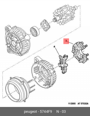 Выпрямитель, генератор 5744 F9 CITROEN PEUGEOT