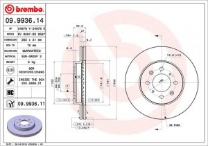 Тормозной диск 09.9936.14 BREMBO