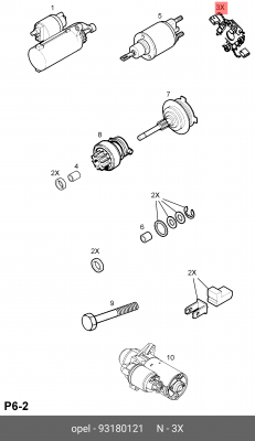 Кронштейн, угольная щетка 93180121 GENERAL MOTORS