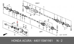 Приводной вал 44011SM1981 HONDA