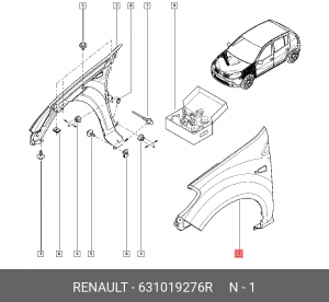 Крыло переднее 631019276R RENAULT