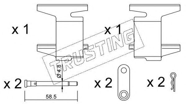 Комплектующие, колодки дискового тормоза KIT068 TRUSTING