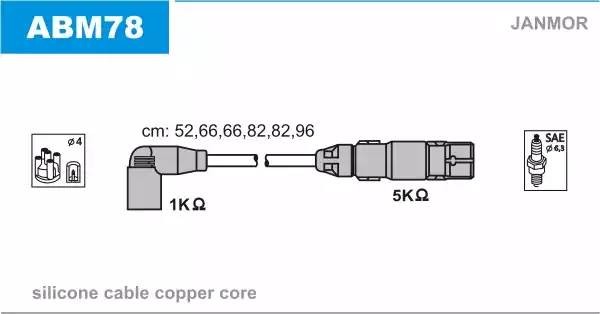 Ккомплект проводов зажигания ABM78 JANMOR
