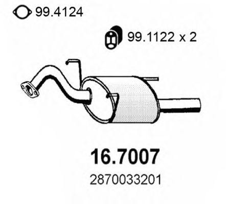 Глушитель выхлопных газов конечный 167007 ASSO